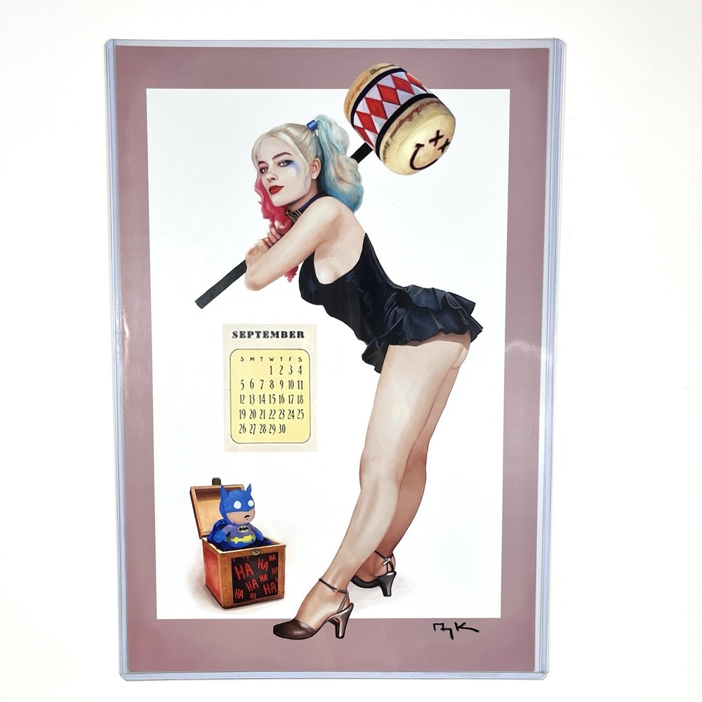 DC Comics Bombshells Harley Quinn September 2024 Calendar Picture 18x12‎ Signed